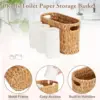 Wicker Toilet Paper Holder Stand, Wicker Toilet Paper Storage Basket for Bathroom, Natural Water Hyacinth Storage Baskets 5