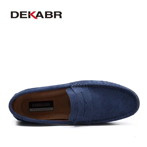 DEKABR-고품질 정품 가죽 플랫 경량 모카신 로퍼 남성용, 봄 여름, 인기 판매, 운전 신발 2
