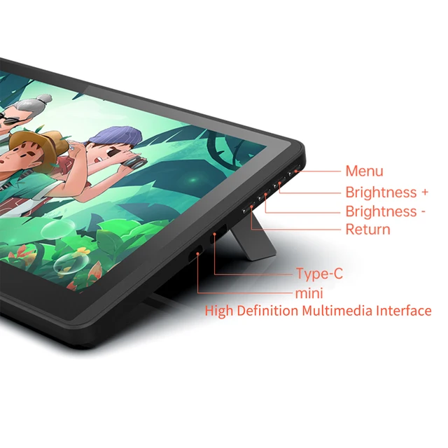 BOSTO 12HD-A H-IPS LCD Graphics Drawing Tablet Monitor 11.6Inch 1366x768 Display 8192 Pressure Level w/ Tilt Function Stylus Pen 3