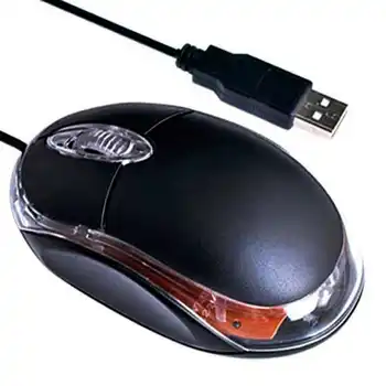 Raton USB Luz Led Rojo 800 DPI Mouse Optico Negro para Portatil PC Windows 7 10 3
