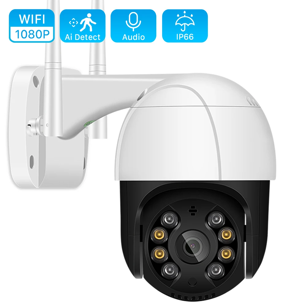 2MP PTZ Wifi IP Camera 1080P Outdoor 4X Digital Zoom AI Human Detect  Wireless Camera H.265 P2P Audio Security CCTV Camera