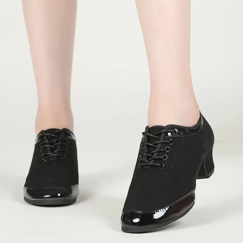 Latin Dance Shoes Women Medium Heel Square Couples Social Breathable Soft Soled Dance Shoes Figure Sneakers Zapatos Mujer