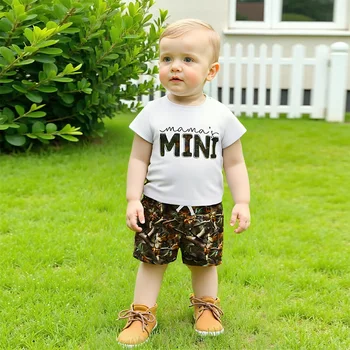 Boys Summer Outfits Graphic Print Tee with Elastic Waist Shorts Set for Toddlers - 2 Piece Clothing Ensemble 4
