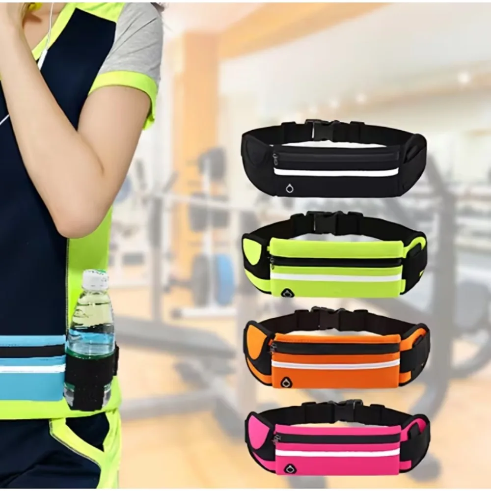 1pc Creative Sports Casual Waist Bag, Shockproof Body Phone Pouch for Outdoor Cycling Running with Magic Water Bottle Holder