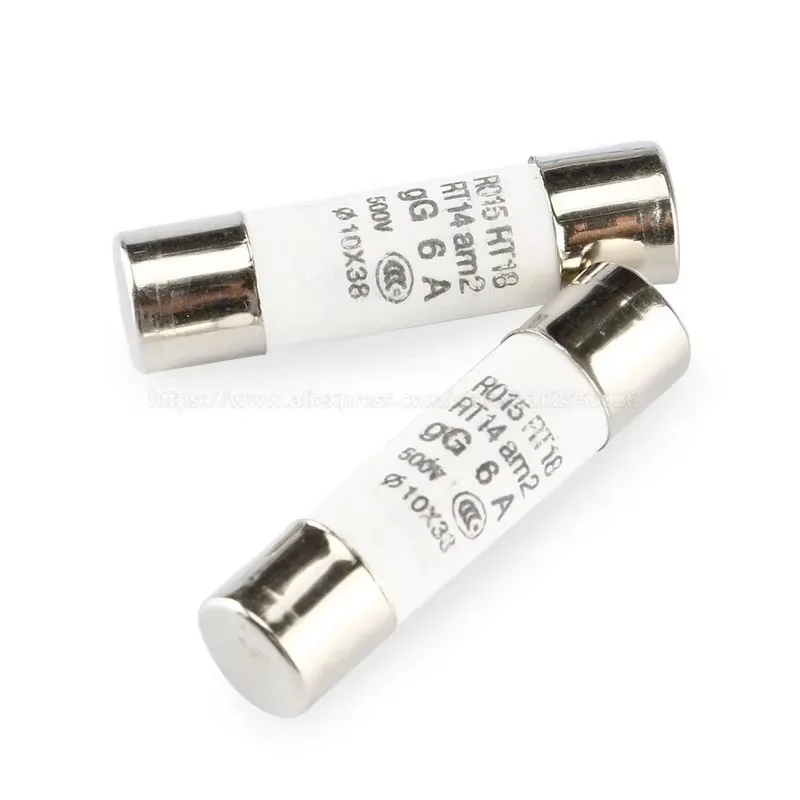 Ceramic fuse 0.5A 1A 2A 3A 4A 5A 6A 8A 10A 16A 20A 25A 32A 40A 500V RO15 R015 RT18 RT14 am2 380V 10*38 5PCS