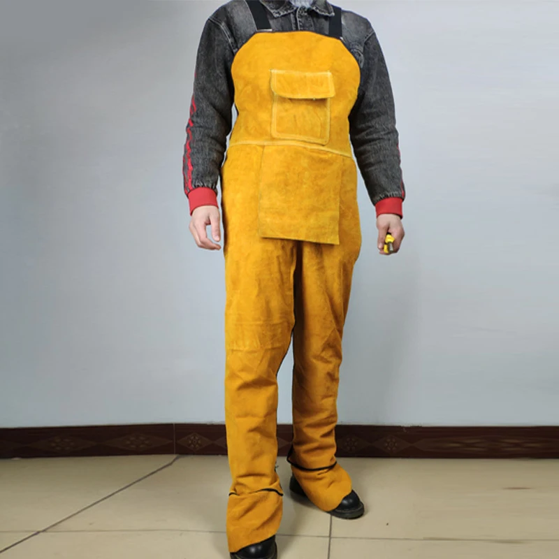 Cowhide Welder Apron Heat Insulation Wear-Resistant Fire-Proof Safety Heavy Duty Leather - Image 3