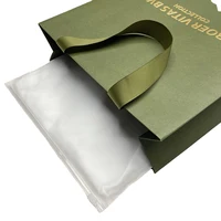 Grands sacs en papier de Shopping personnalisés de luxe, emballage cadeau, sacs fourre-tout en papier vert avec Logo 3