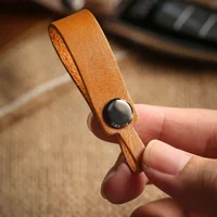 Cowhide Genuine Leather Custom LOGO Keychain Vintage Car Keyring Dermis Personalize Laser Engrave Name Key Chain for Men Women 3