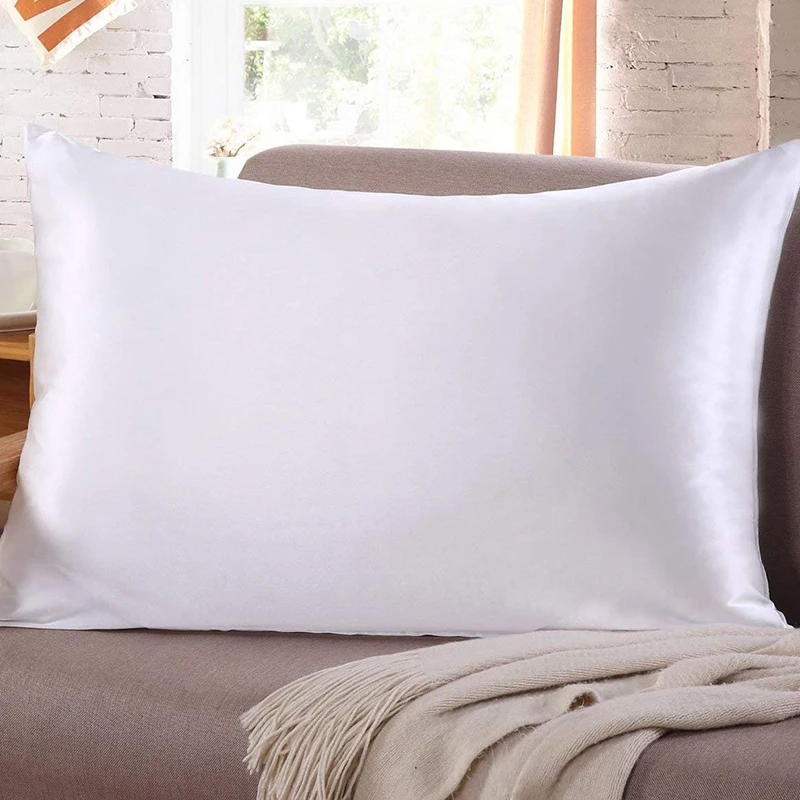 1Pc Silk Satin Pillow Case for Hair & Facial Skin to prevent wrinkles Hidden with Zipper Accessories 5