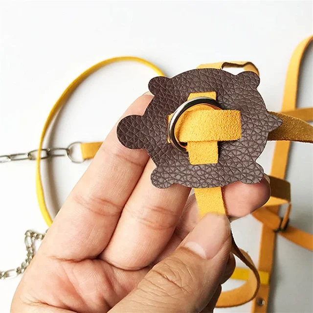 Turtle Lizard Pet Collar with Leash Bell 5