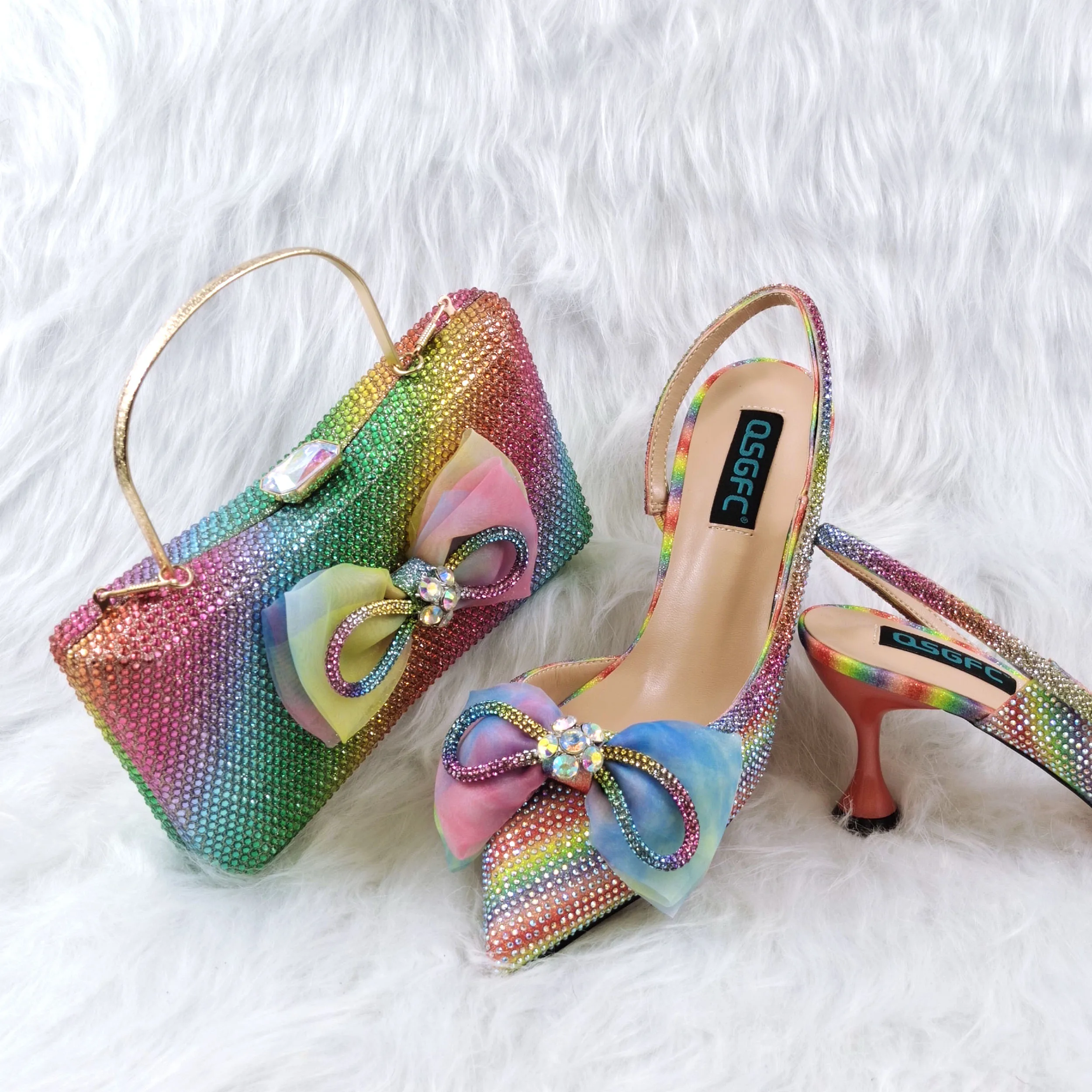 Designer Shoes | Isabella - Multi-Colored Peep Toe Pump Heels