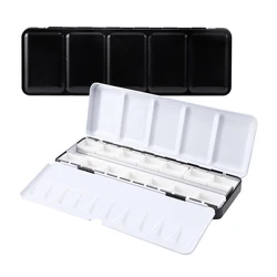 Empty Watercolor Palette with 14pcs Full Pans, Metal Empty Watercolor Tin Palette Paint Case for DIY Travel Watercolor Palette