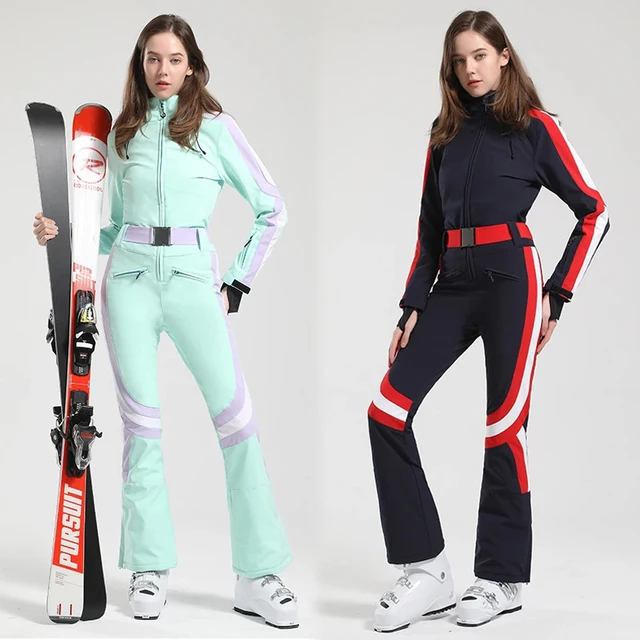 Traje de esquí de una pieza para mujer, mono ajustado para Snowboard al  aire libre, conjunto