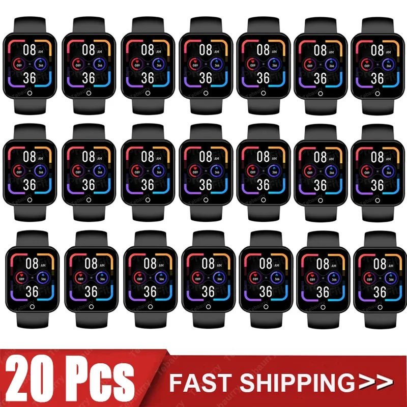 

20Pcs Smart Watch D30 Men Women Smartwatch Y78 Fitness Tracker Sports Heart Rate Monitor Wristwatch for IOS Android VS D20 Y68