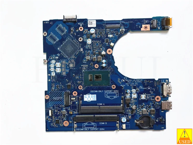 

USED Laptop Motherboard FOR Dell 5566 0DPC8T 0KCKCP SR2UW i3-6006 LA-D871P 100% Working Test Passed