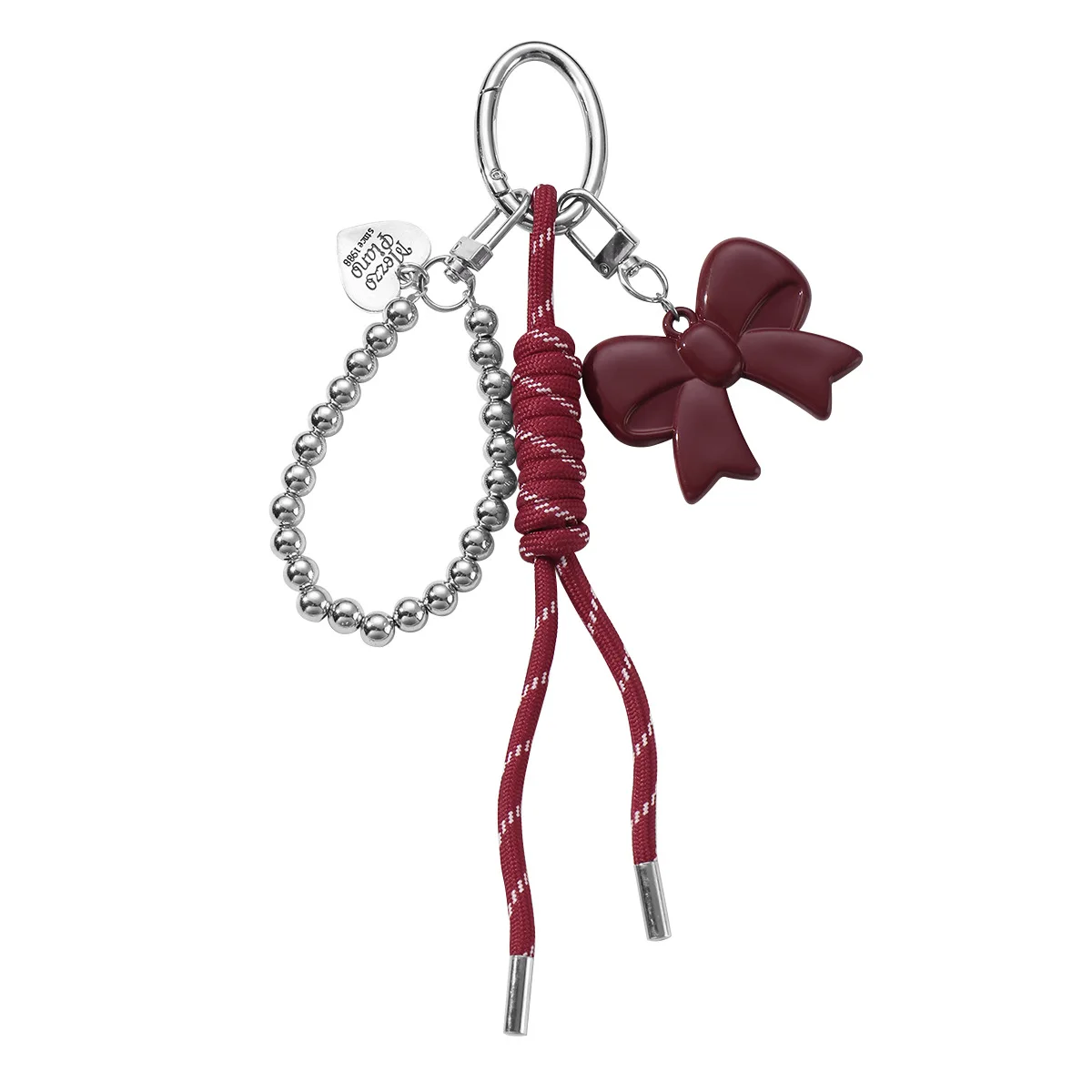 Cute Charm Bag Pendant Heart Angra Red Heart Bag Decor Bow Plush Weaving Rope DIY Bag Hanging Decoration Keychain Phone Ornament