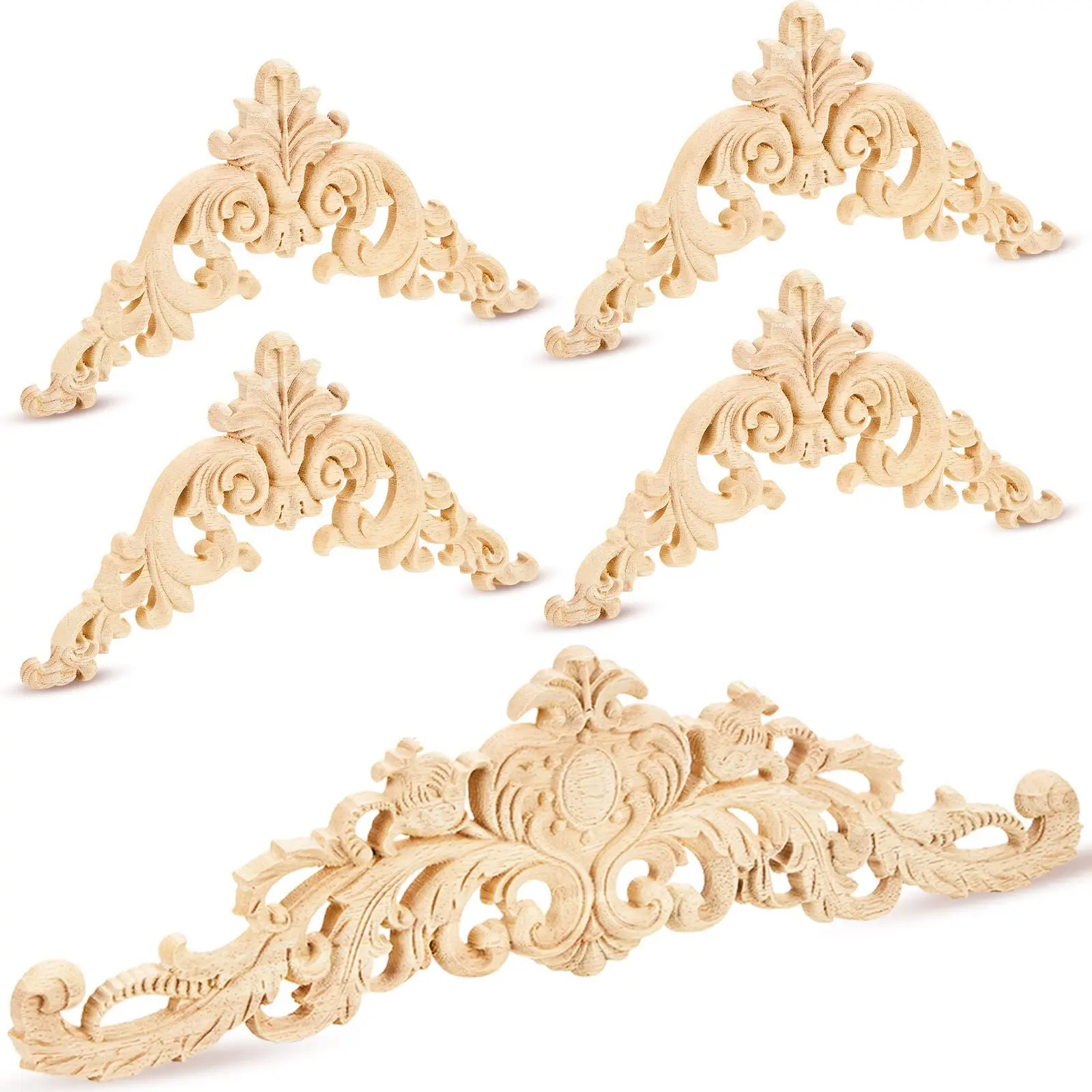 

Wood Appliques Onlays Decorative Wood Appliques DIY Wood Appliques for Mirror Bed Door Cabinet Wardrobe Furniture
