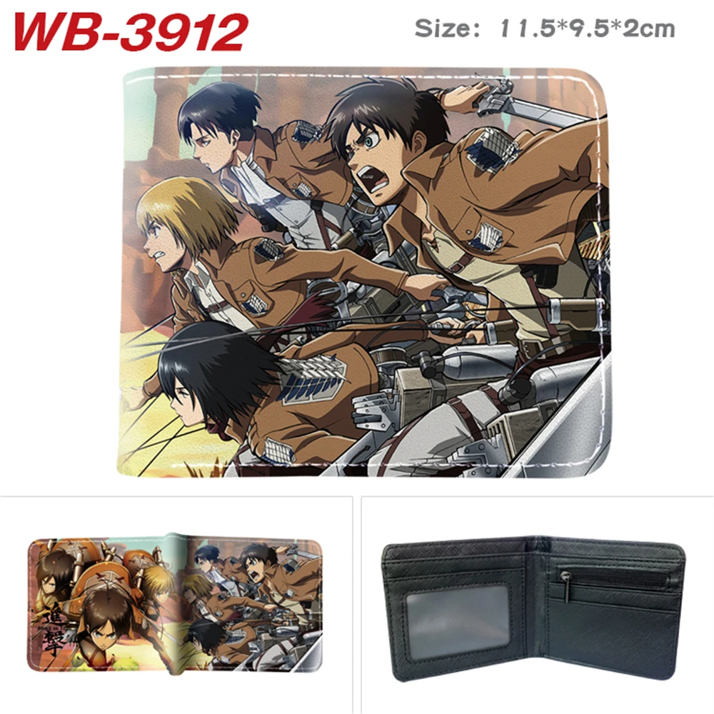 Anime Attack On Titan Printing Wallet Cartoon Leather Bifold Zip Coin Pocket Photo Credit Card Holder Layers Unisex Casual Purse Aliexpress