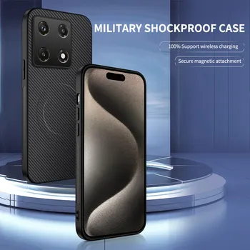 Carbon Fiber Texture Wireless Charging Magnetic Case For Infinix Note 30 Pro Note30Pro 4G ShockProof Phone Cover 1