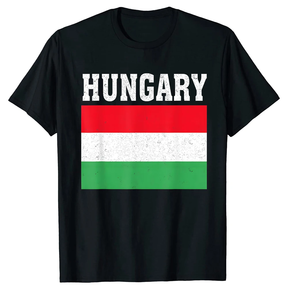 Ungarn-Flagge National Roots Souvenir T-Shirts Herren Freizeit-T-Shirt 100% Baumwolle Locker Übergroß Rundhals-Kragen Hip-Hop T-Shirt