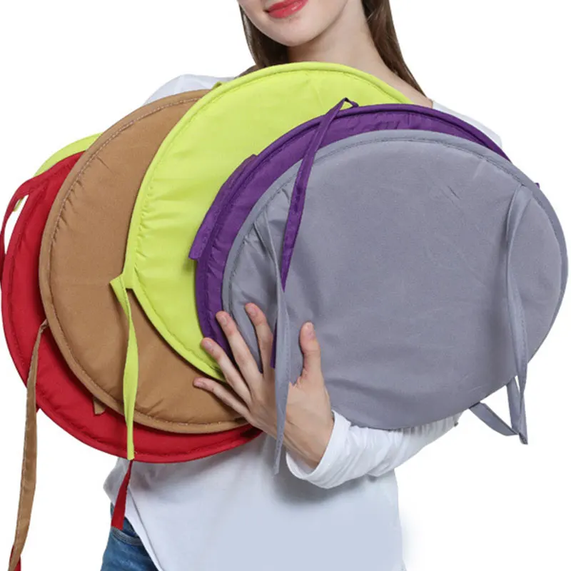 Hot Sale Round Spong Cushions  Solid Color Dining Garden Chair Pad Home Kitchen Office Chair Seat Pads Tie strap Cushion 30/38cm 4