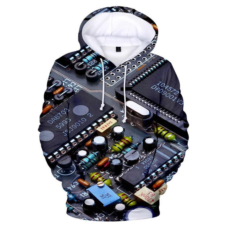 thumbnail image 1 of Sudadera con capucha con estampado de placa de circuito 3D Flipper Zero Hacker, sudadera con capucha gráfica, suéteres de moda para niños, ropa Harajuku para hombres, sudaderas con capucha, 1 of 5