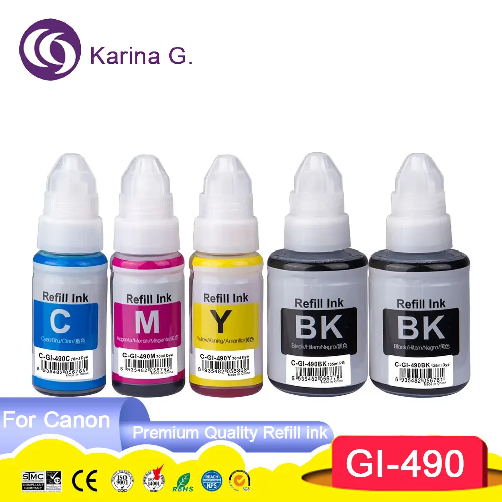 Recarga Tintas Tinta Compatível para Canon Pixma G1400 G1410 G1411 G2400 G2410 G2411 G2411 G3400 G3410 G3411 G4400 Gi490 Gi490 - Imagem 4