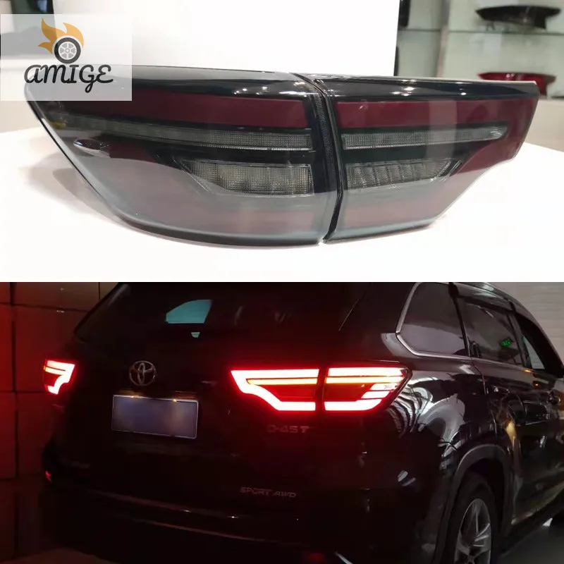 

Car LED Accessory Tail Lights For Toyota Highlander 2015 - 2021 Rear Fog Lamp Brake Reverse Sequential Turn Signal Indicator