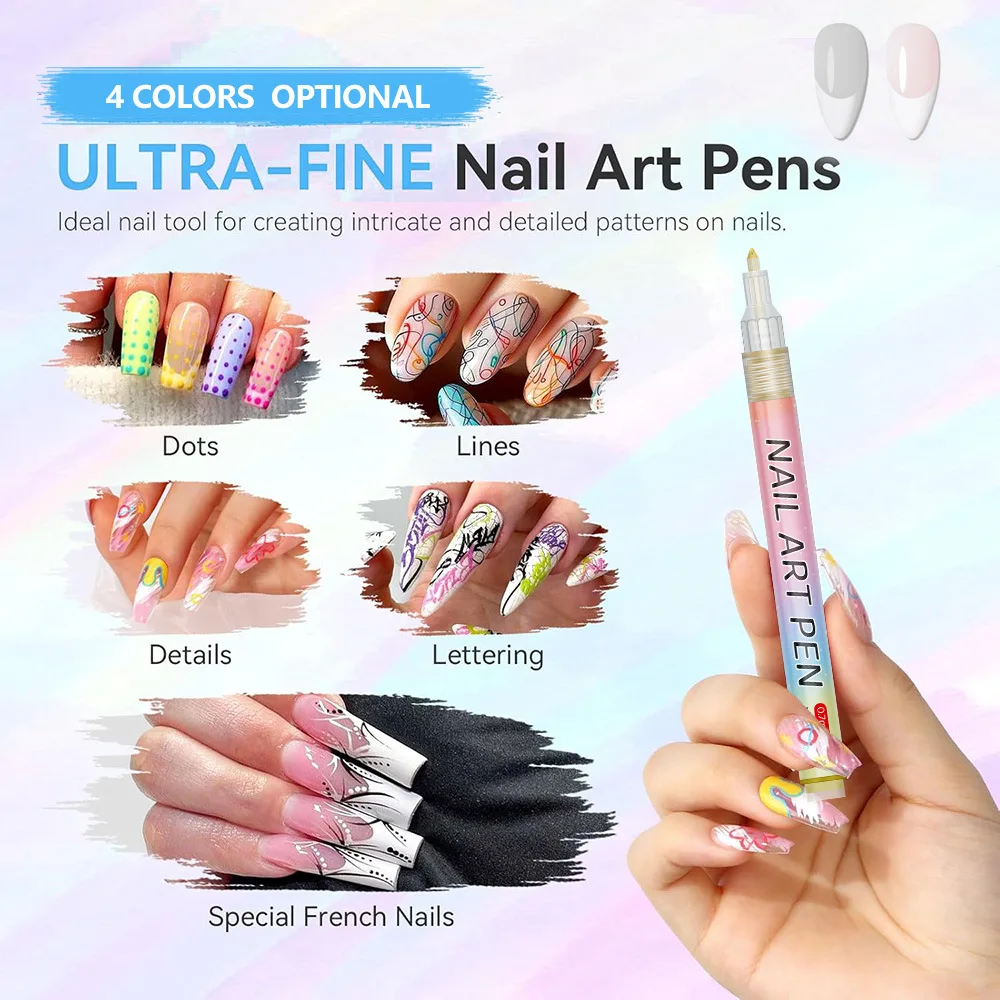 12Pcs/Set Waterproof Colourful 3D Nail Art Graffiti Marker Pen DIY Nails Drawing Liner Tool Abstract Line Manicure Painting