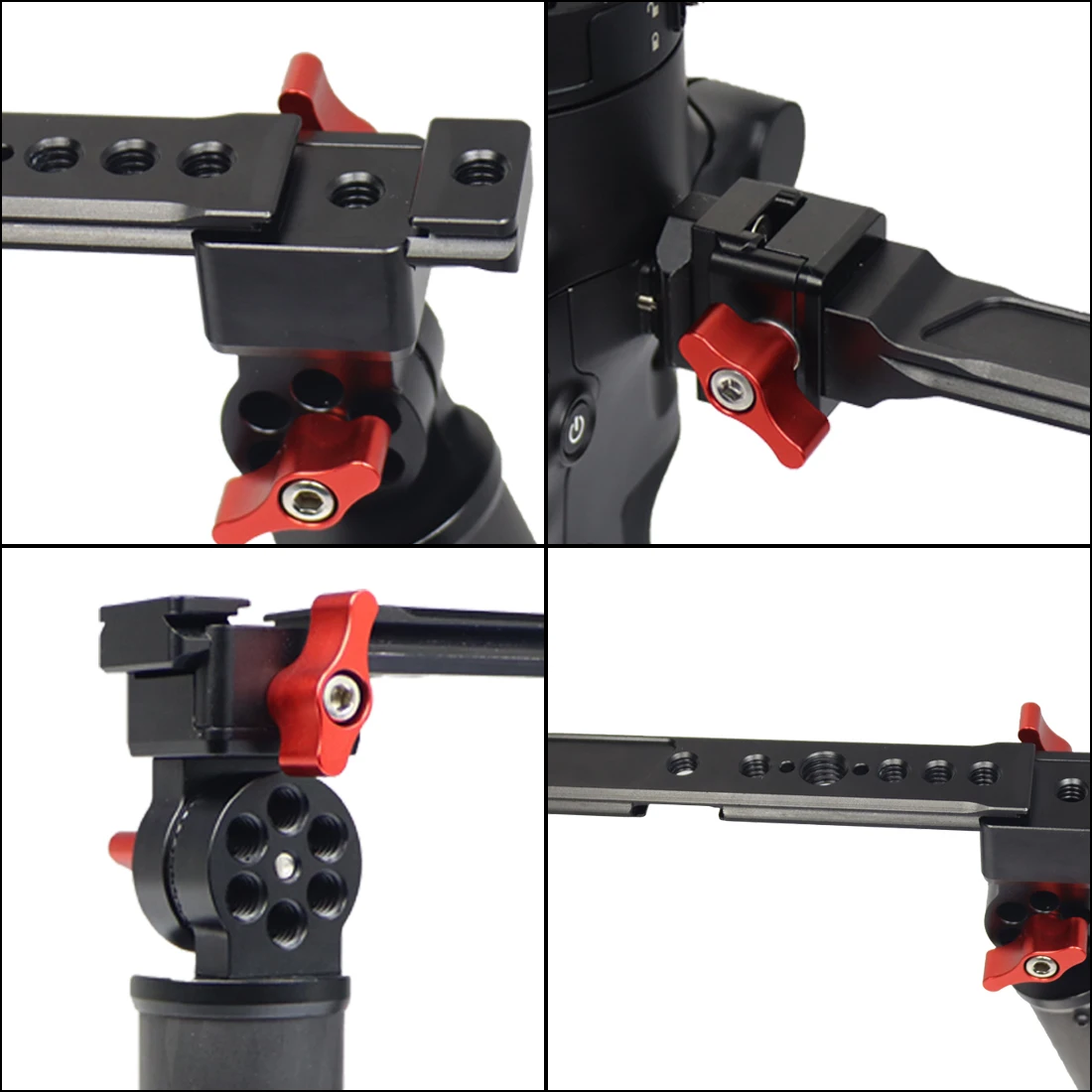 Carbon Fiber L Bracket Handle Grip Foldable Cold Shoe Mount Clamp for Ronin RS3