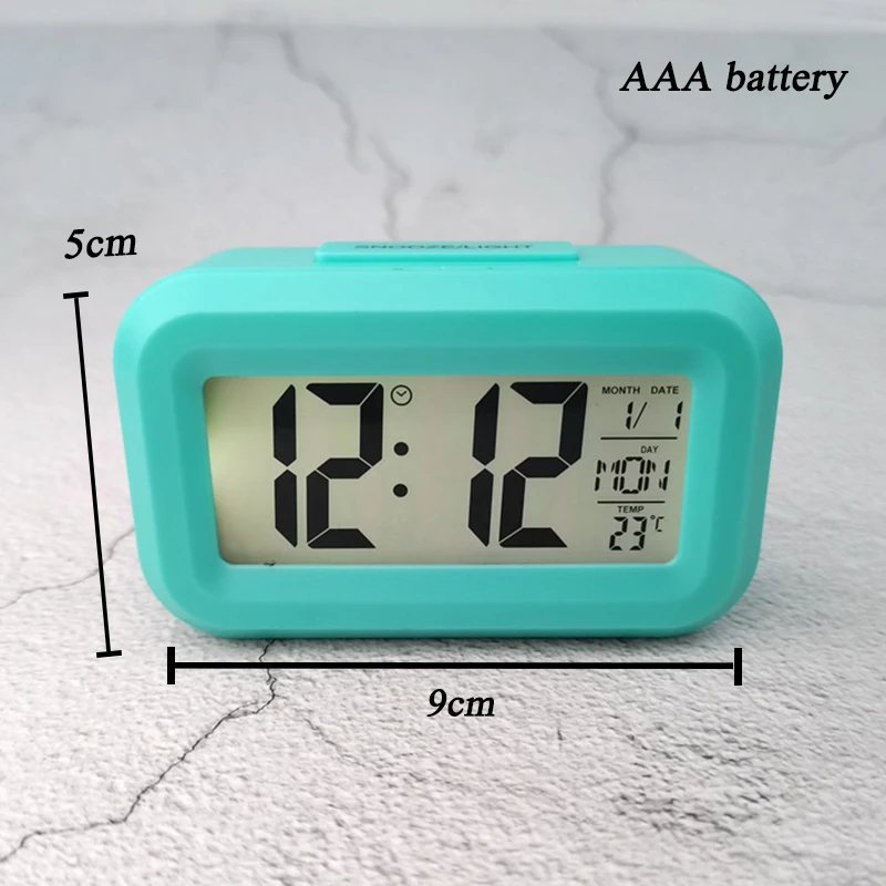 Einfachheit kleine Digitaluhr Desktop-Thermometer Kalender Datum Büro Home  Desk Silent Time Display Uhr batterie betrieben - AliExpress