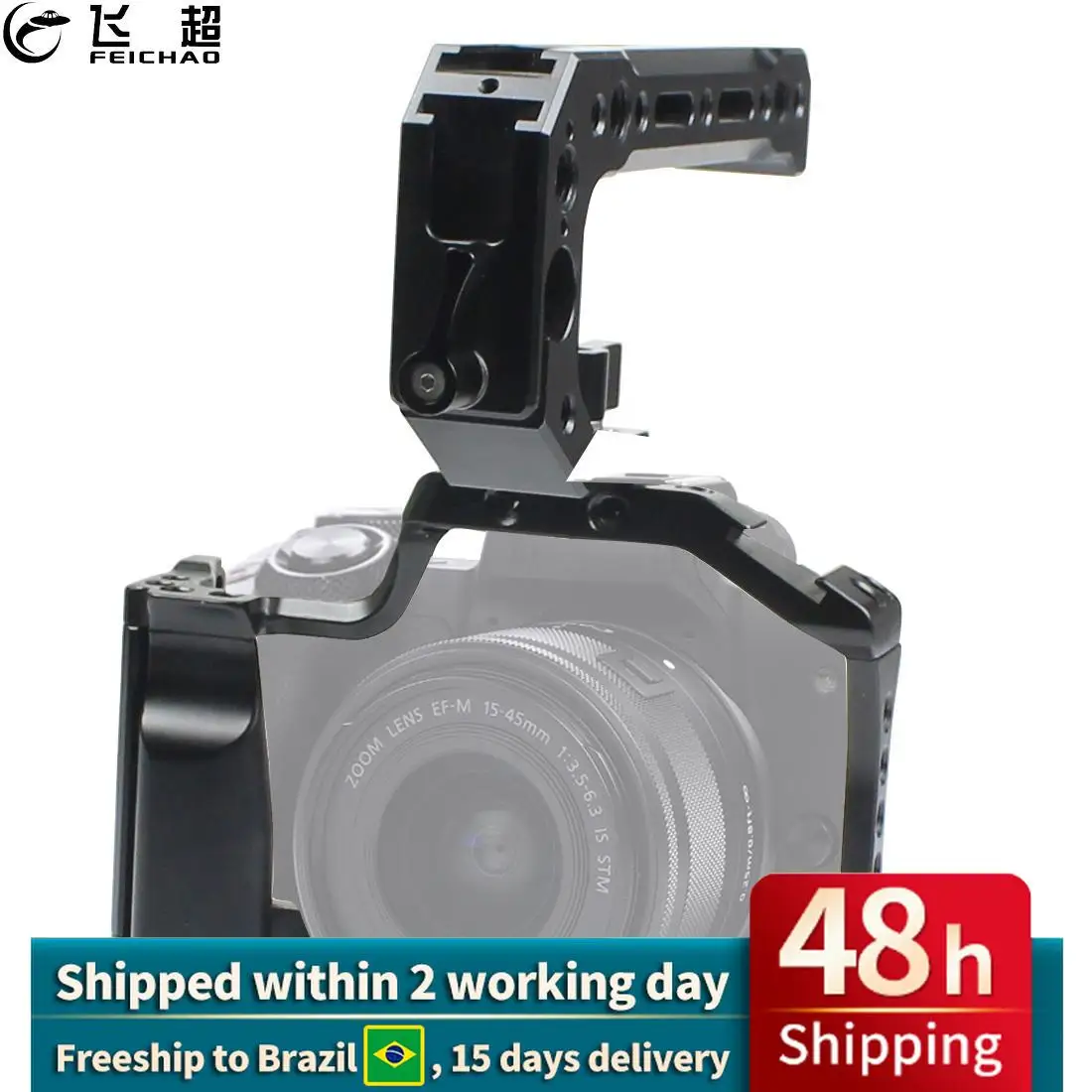 M50กล้อง Rig + ใหม่ Top Handle Grip อลูมิเนียมสำหรับ Canon EOS M50 M5 DSLR รองเท้าเย็นวิดีโอ