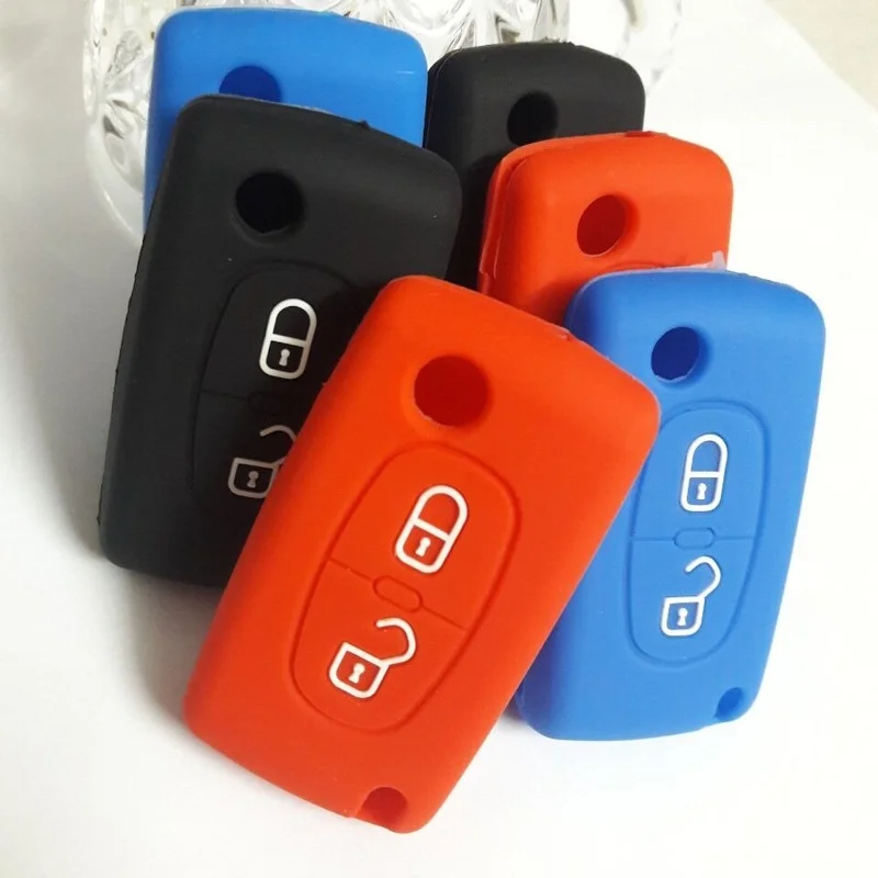 2 Button Silicone Car Remote Key Fob Cover Case for Peugeot 308 207 307 807  for C3 Picasso C-Crosser C4 Dispatch C8 - AliExpress