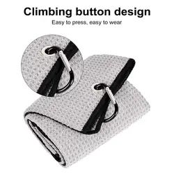 Thickened Golf Towel Super Soft Microfiber Golf Towel with Carabiner Clip for Golf Club Ball Waffle Pattern for Ultimate