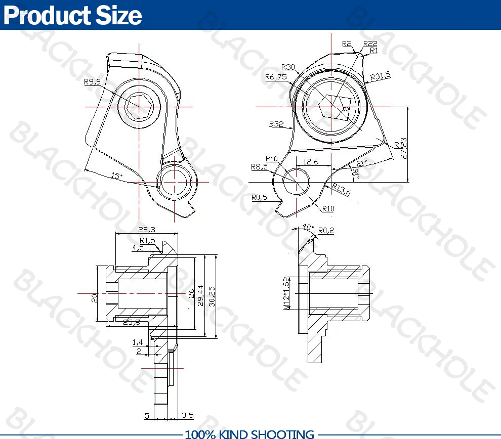 1,0/1,5/1,75 Pitch UDH Hinten Haken Fahrrad Rahmen MTB E-Bike Schaltwerk Aufhänger Fahrrad Rahmen Steckachse Hinten Haken Fahrrad Teile – Detail 8