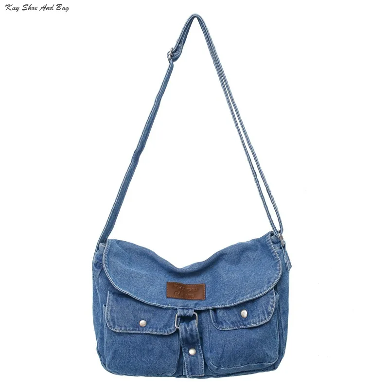 

Denim Hobo Crossbody Bags for Women 2024 New Trends Purses and Handbags Multi Pockets Shoulder Messenger Bag Big Capacity Totes