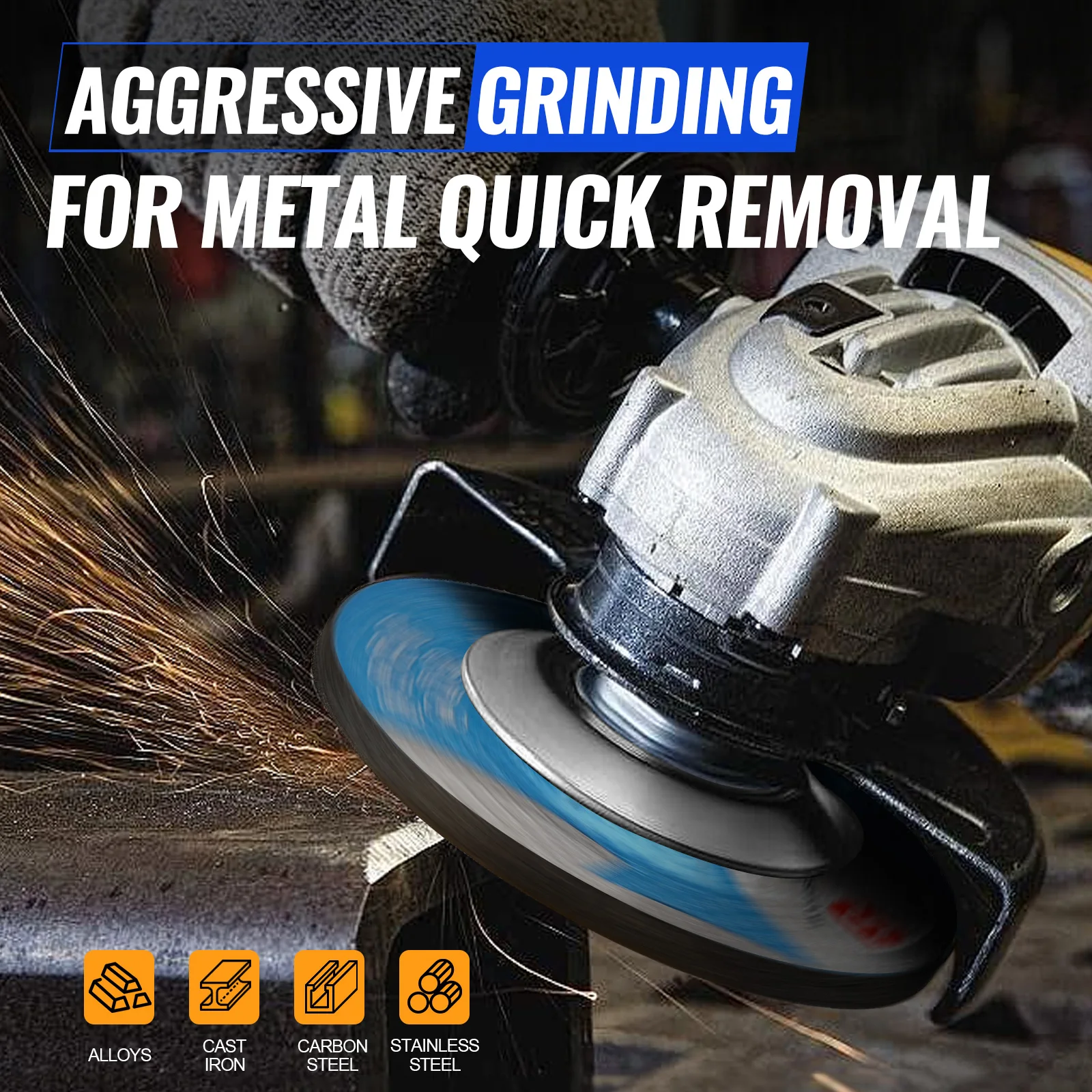 Grinding Disc 115mm Grinding Wheel 4.5 Inch Cutting Disc Angle Grinder for Metal Deburring Stainless Steel 6mm Thickness