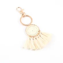 

1PC Bohemia Dream Catcher Keychain With Tassel Fashion Ethnic Cotton Keychain Bag Charm Key Ring Trinket Jewelry