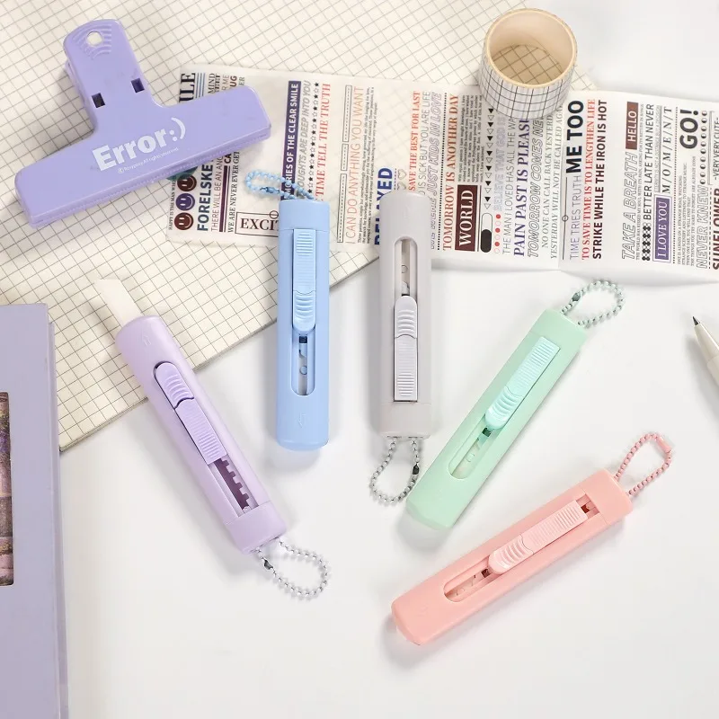 

1pcs Portable Morandi Color Paper Cutter Cute Multifunctional Ceramic Utility Knife INS Style Kawaii Office Supplies Stationery