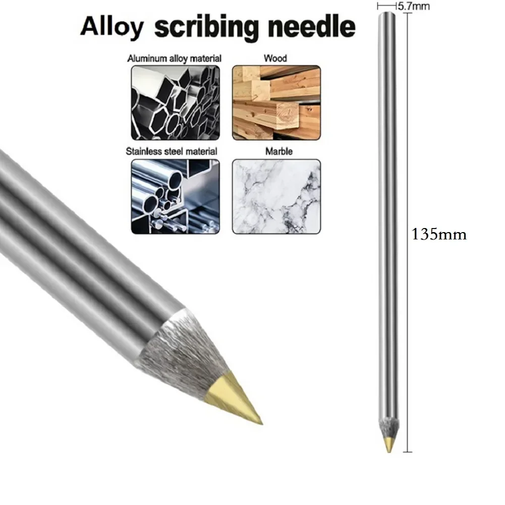 Diamond Carbide Scriber Pen Alloy Pen Metal Wooden Glass Tiles Cutting Marker Pencils Woodworking Hard Metal Lettering Hand Tool 2