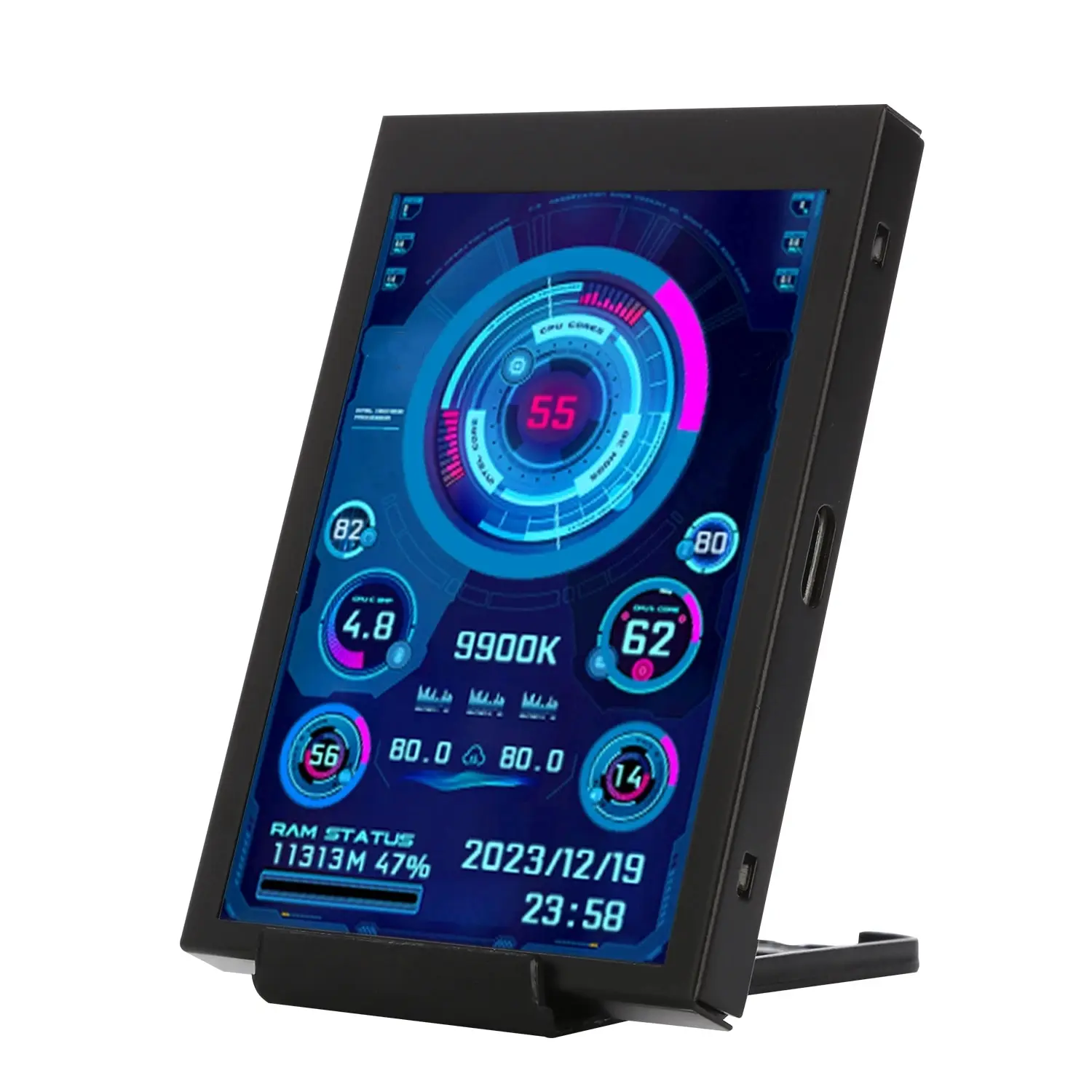 Computer Secondary Screen 3.5 Inch IPS TYPE-C For Freely AIDA64 Computer CPU GPU RAM HDD MonitorUSB Display
