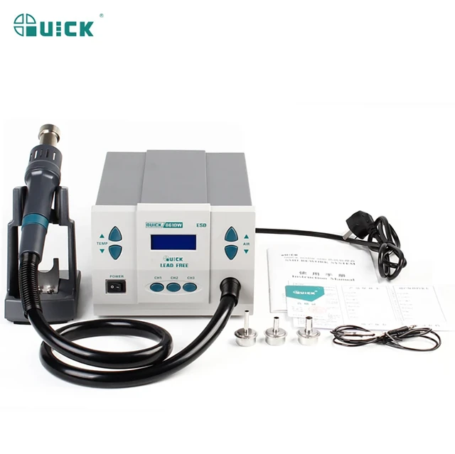 QUICK 861DW 1000W Soldering Station Heat Gun Lead Free Hot Air 220/110V  With Nozzle Rework Station Dismantling Phone Repair Tool - AliExpress