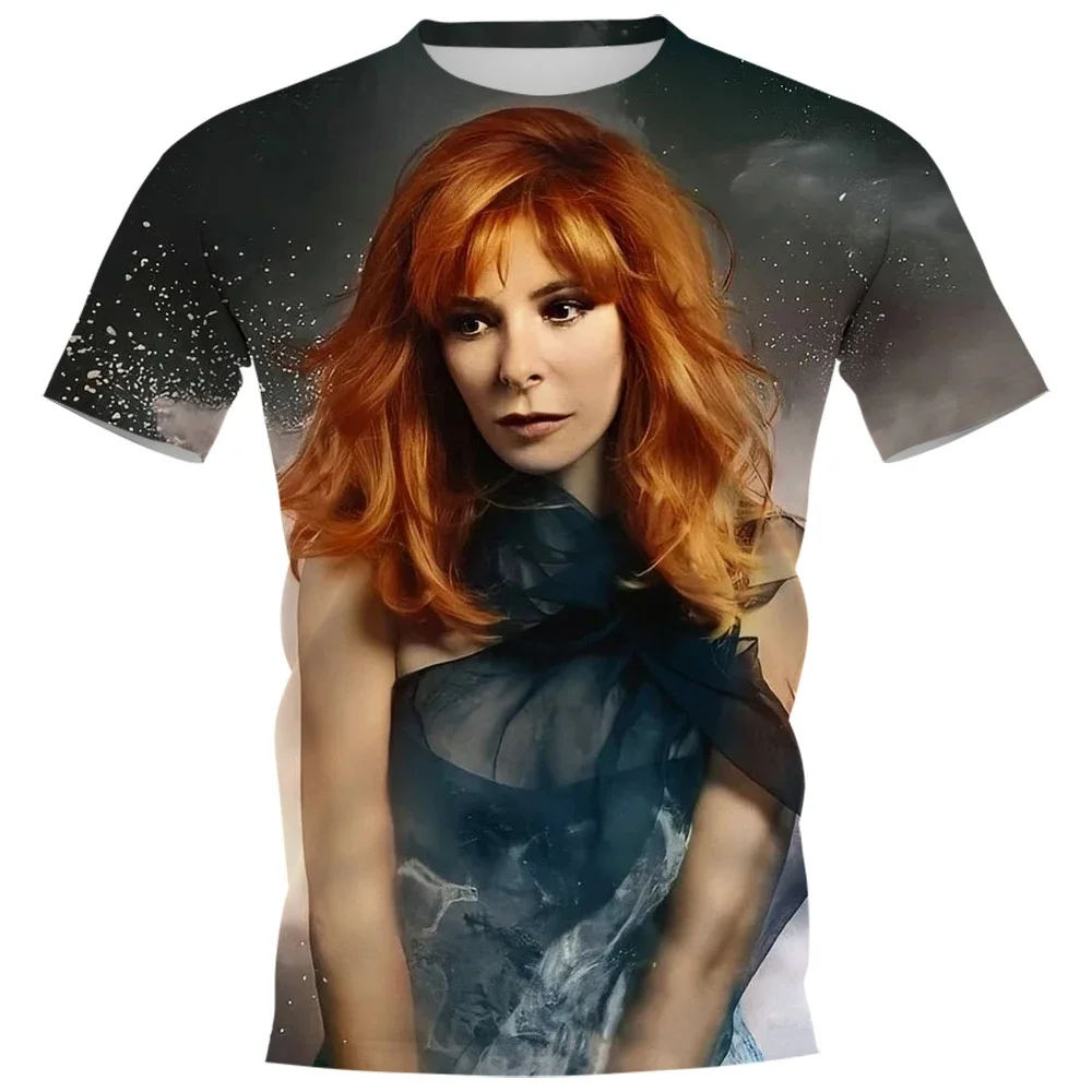 Mylene Farmer 3D Print Oversized Short Sleeve T Shirt