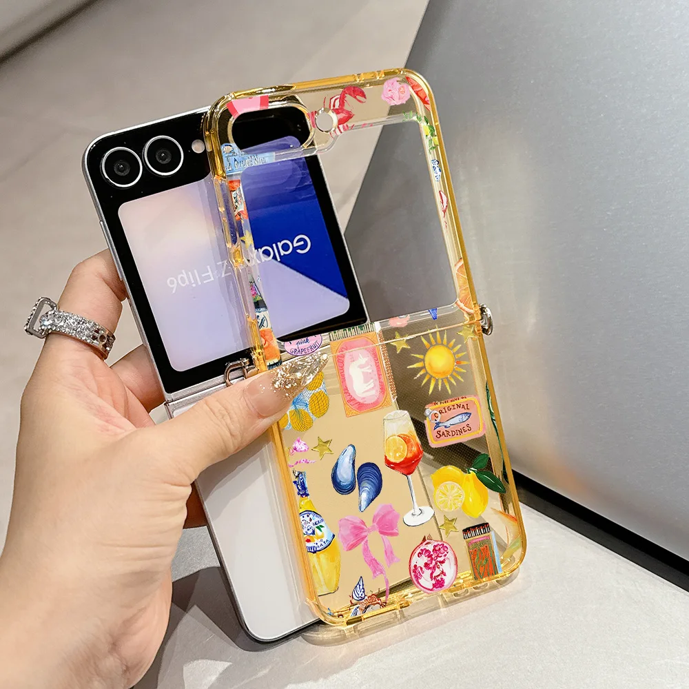Seaside Scenery Wine & Lemon Semi-Transparent Phone Case