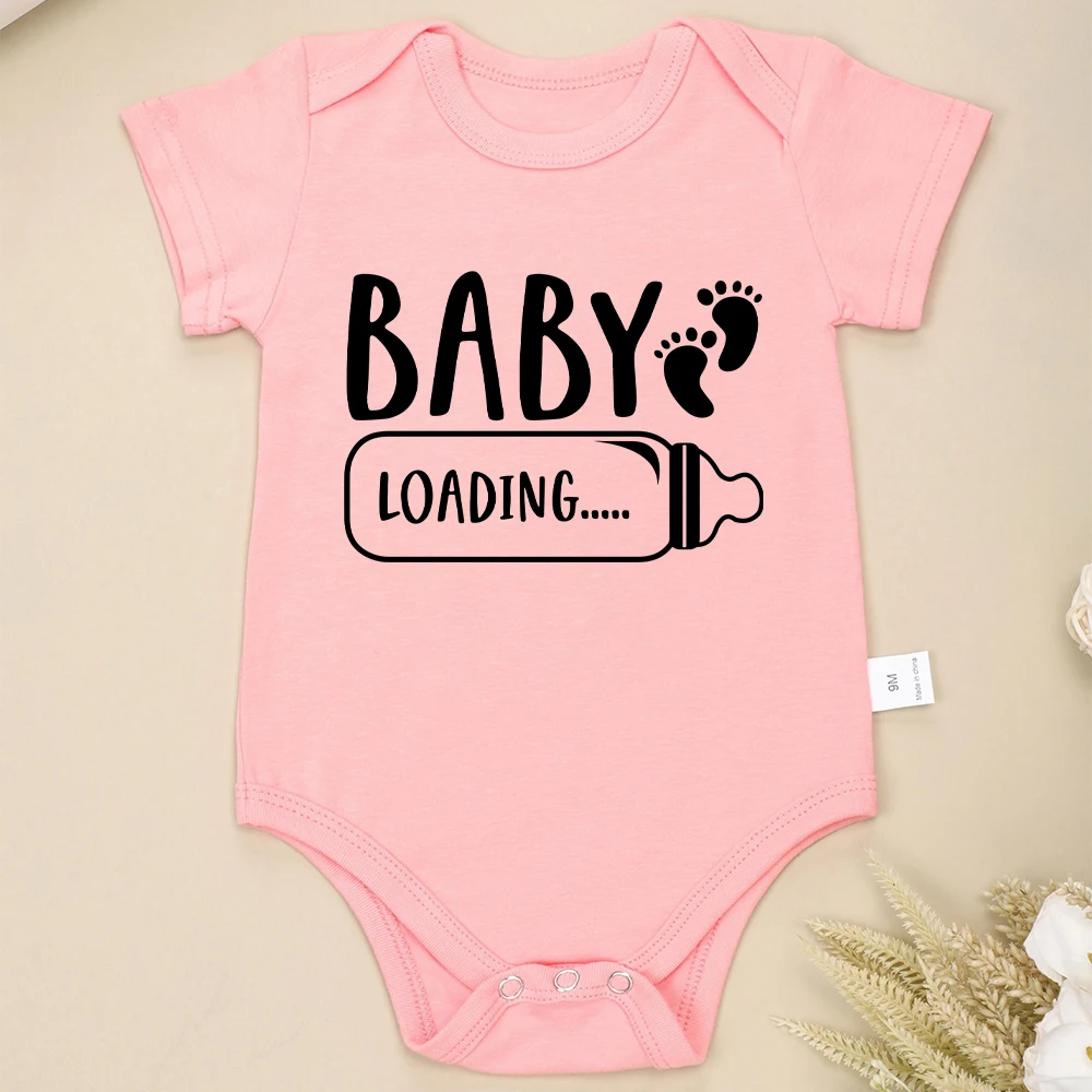 Baby Loading...Pregnancy Announcement Onesie Cotton Fine Gift Newborn Clothes Aesthetic Popular Cute Infant Boy and Girl Romper 3