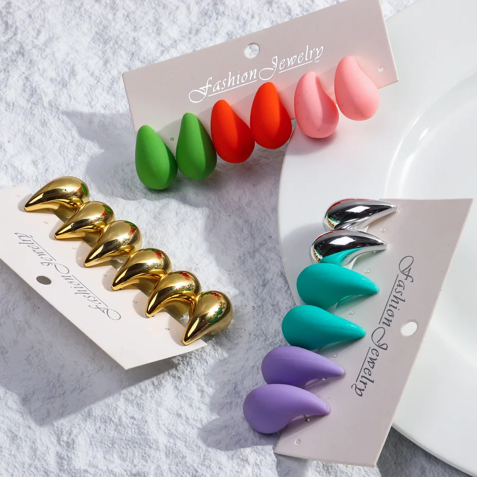 Set 3 Paia Orecchini A Cerchio Placcato Oro 14k – Donna – Grandi, Leggeri E Ipoallergenici