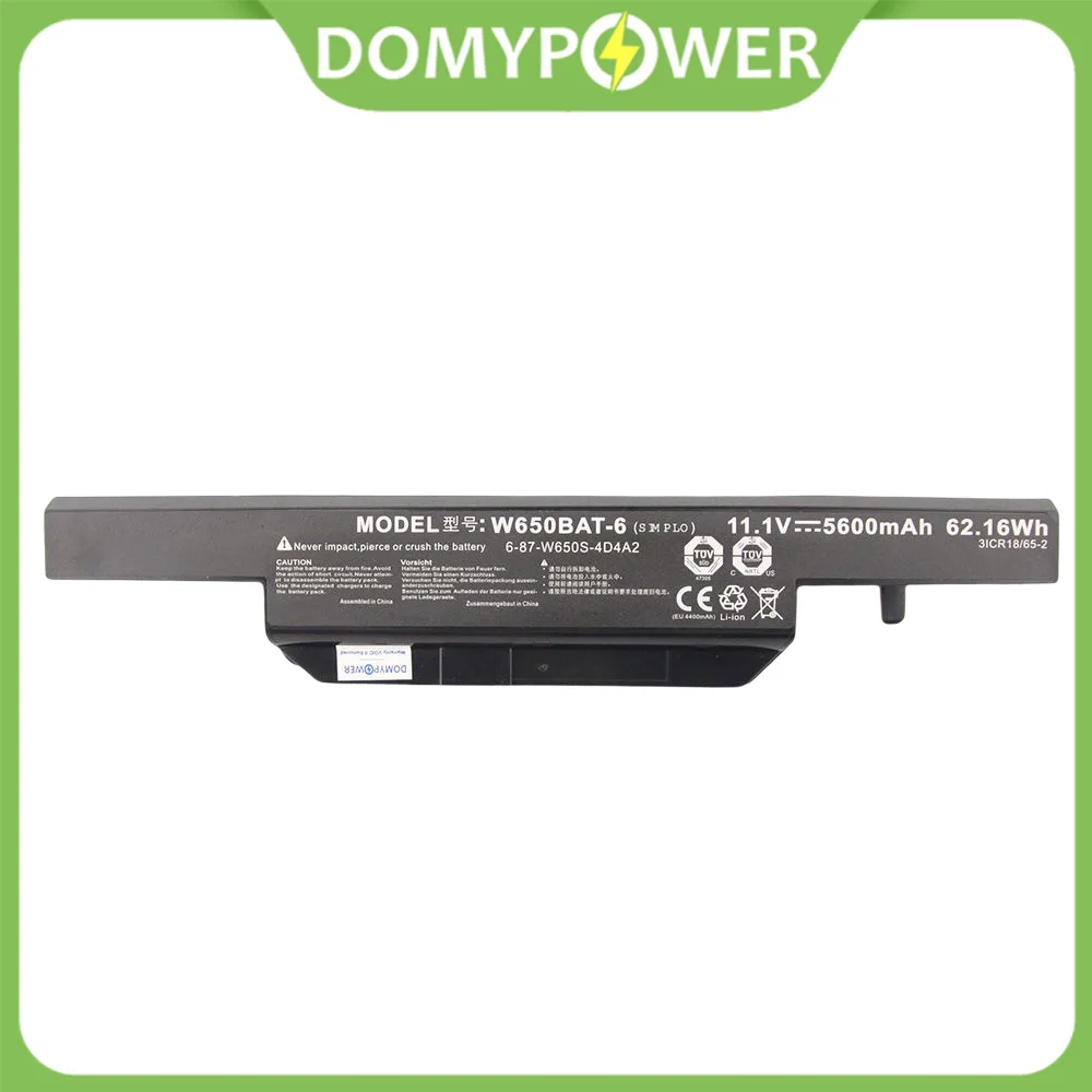 

Battery 62.16Wh W650BAT-6 for CLEVO W650DC W650RB W650RC 6-87-W650S-4D7A2 K610C K710C K590C K570N W650BAT-6 Laptop Battery