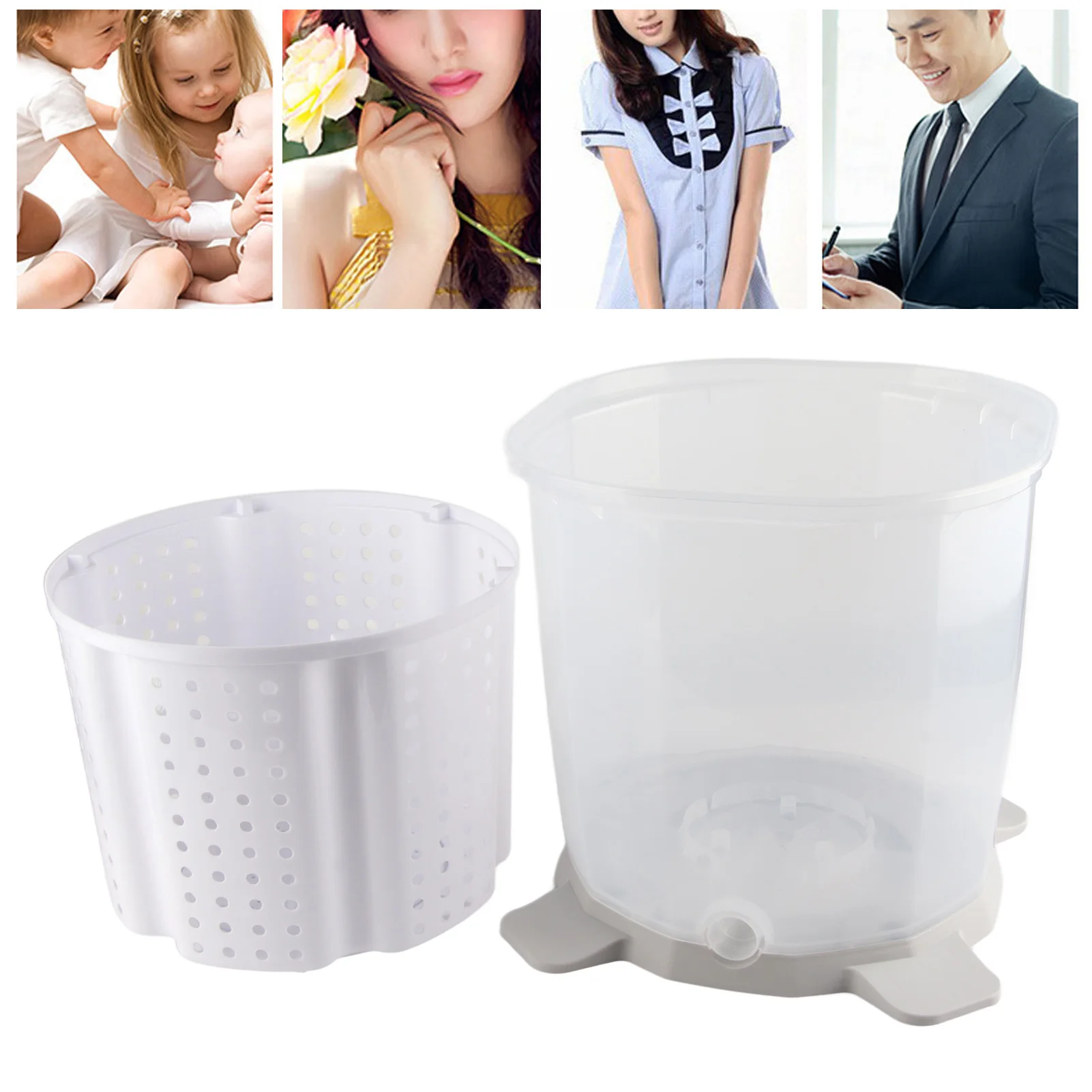 Portable Hand Crank Washing Machine Manual Washing Machine for Dormitory Apartment Camping Nordic Grey Manual