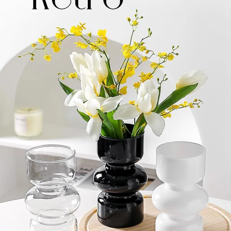 European Minimalist Glass Vase Living Room Decoration and Ornaments Retro Vase Hydroponic Glass Vase Flower Arrangement 5