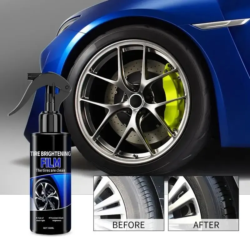 Tire Coating Spray High Gloss Hydrophobic Sealant Wax Car Wheel Polishing Brightener Auto Care Re-Black Tire Refurbishing Agent car tire wax,tire polishing paste